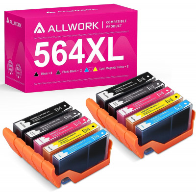 ALLWORK Compatible 564 XL Ink Cartridge Replacement for HP 564XL Combo Pack 10-Pack (2K/2PK/2C/2M/2Y)