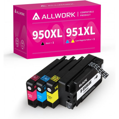 Allwork Compatible Ink Cartridges Replacement for HP 950 951 950XL 951XL Combo 4-Pack