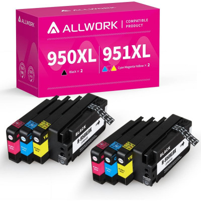 Allwork Compatible Ink Cartridge Replacement for HP 950XL 951XL 950 951 (2 Black 2 Cyan 2 Magenta 2 Yellow)